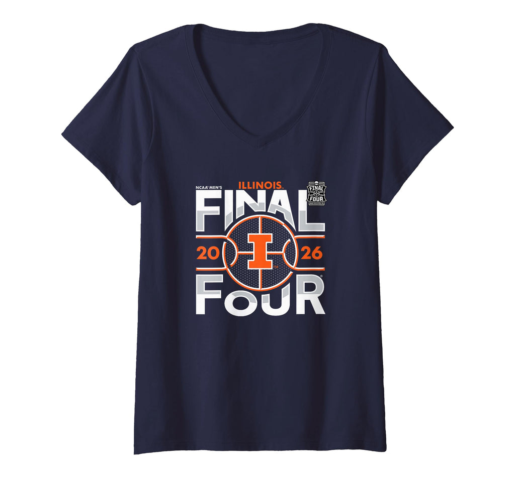 Women's Illinois Illini Final Four 2026 Men's March Madness Vibes V-Neck T-Shirt