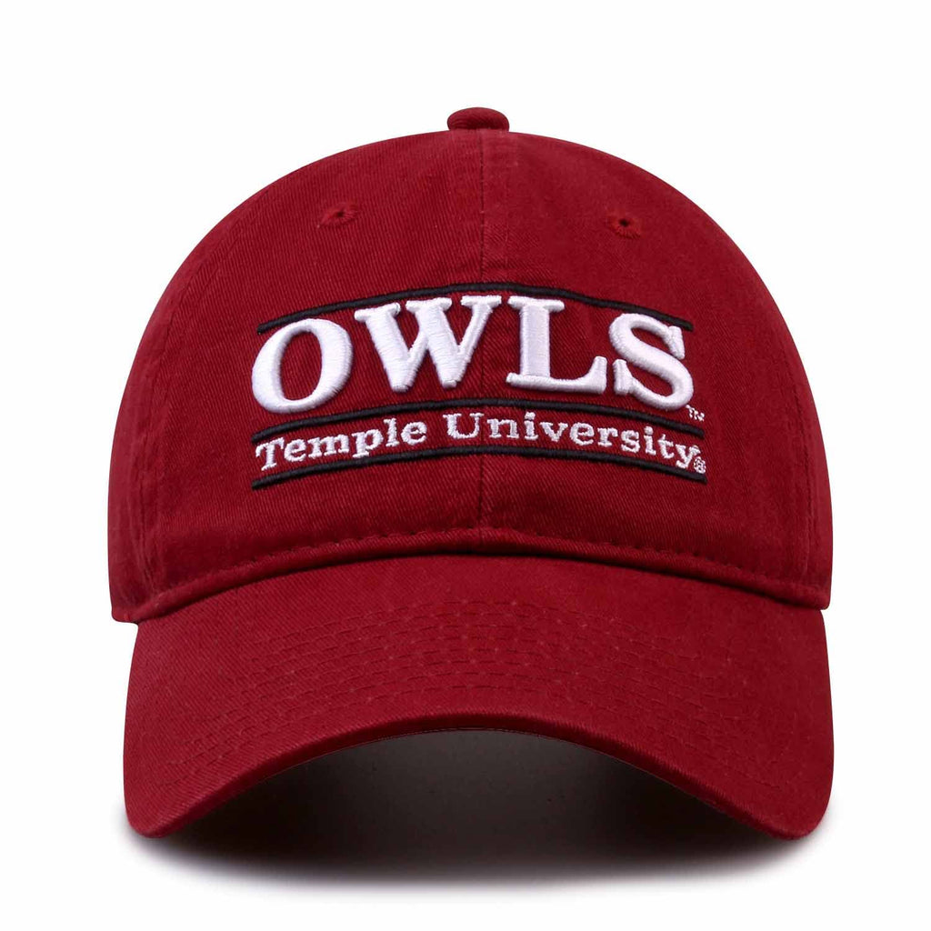 The Game NCAA Adult Bar Hat - Garment Washed Twill - Embroidered Design - Elevate Your Style and Show Your Team Spirit (Temple Owls - Cardinal, Adjustable)