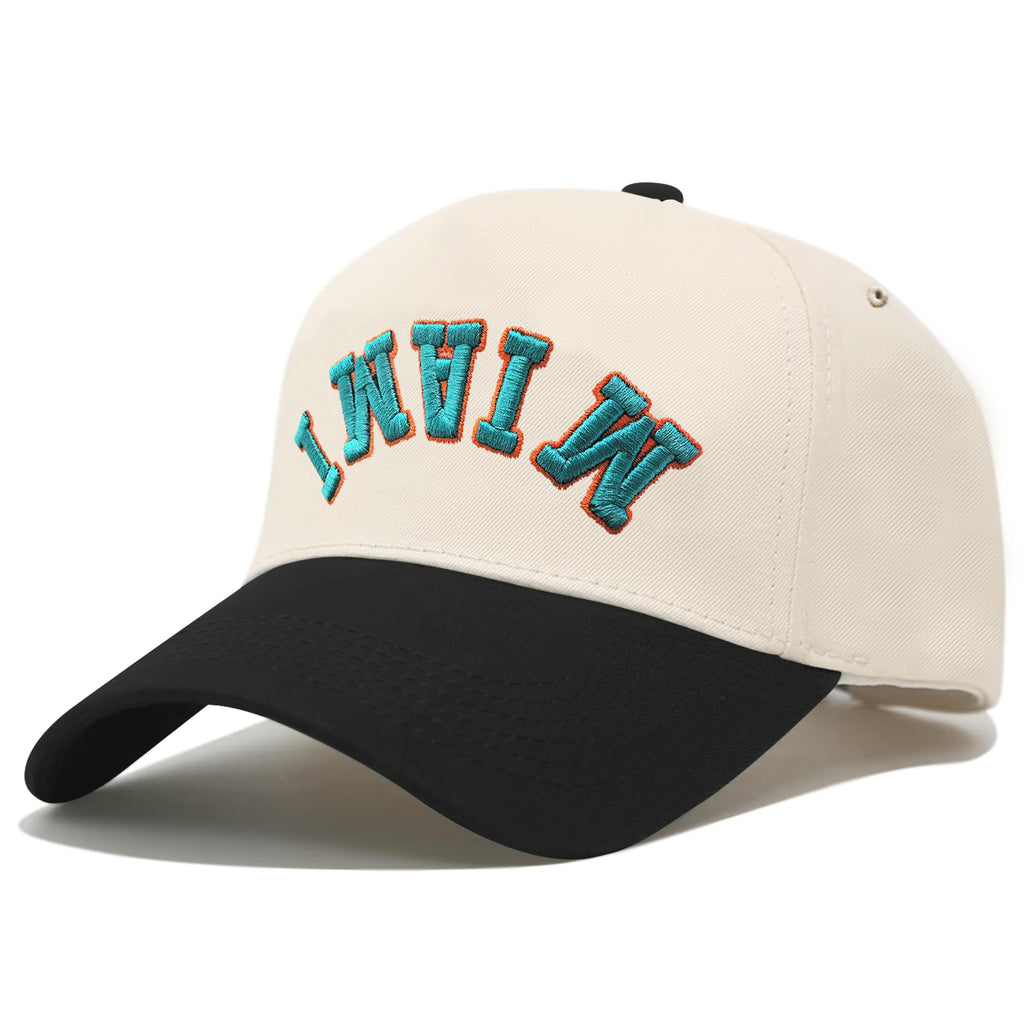 3D Embroidered Upside Down City Baseball Hat ，Adjustable Football Hat for Men Women Game Day Apparel Gifts