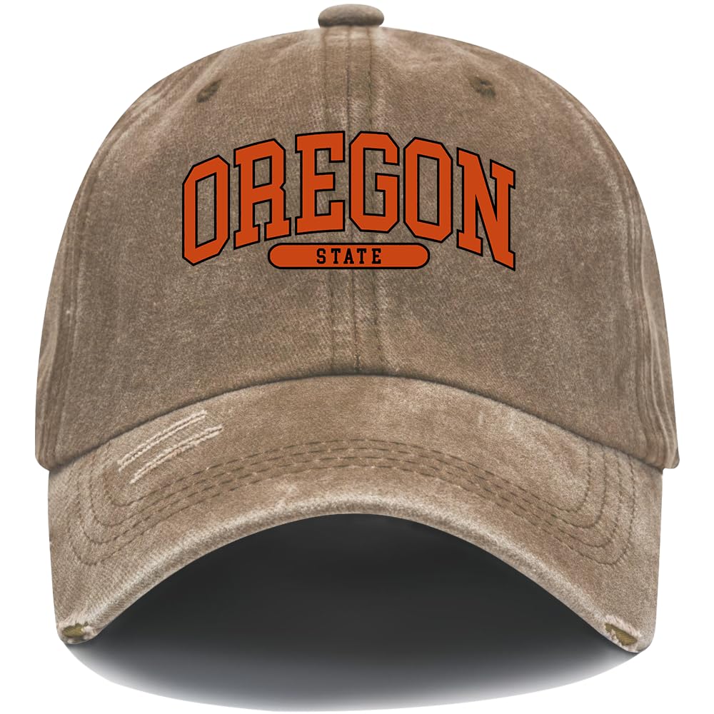 Oregon Cap. Oregon State Hat, Oregon Hat. Oregon State Cap, Oregon Baseball Cap Deep Brown