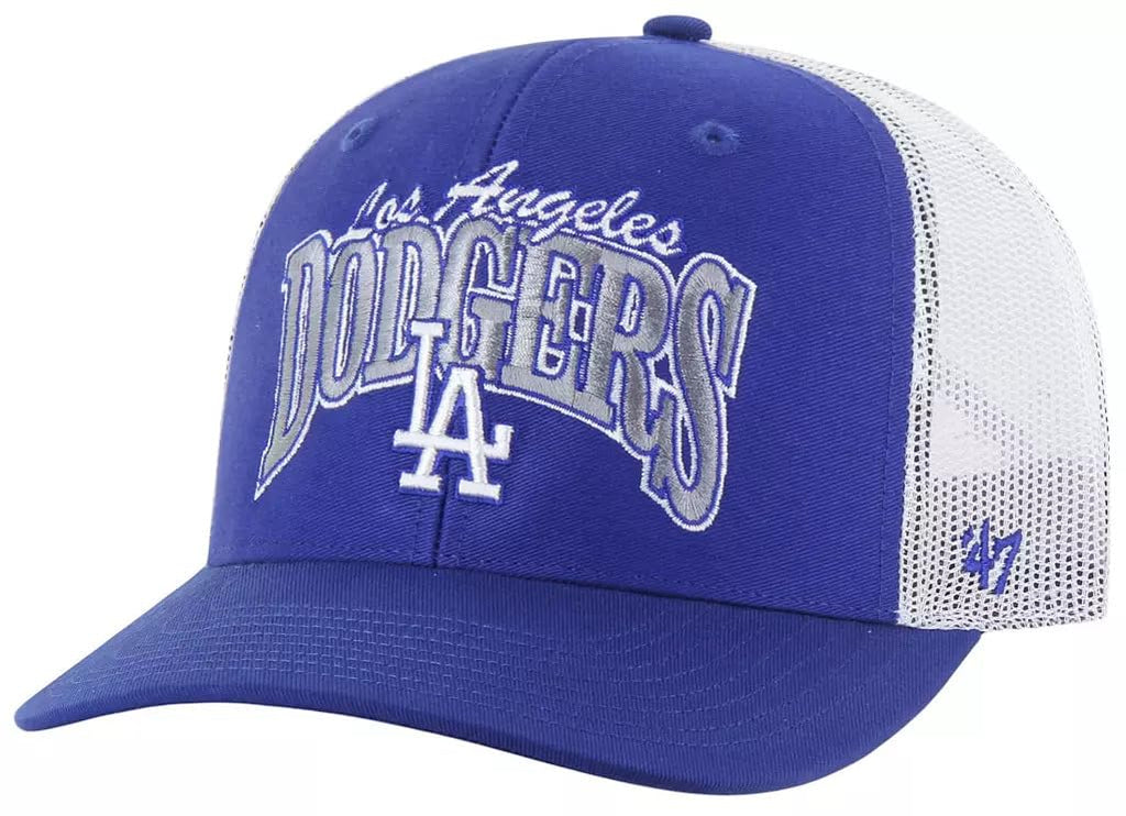 47 Los Angeles Dodgers Royal Blue Keystone Trucker Mesh Adjustable Cap - MLB Structured Snapback Hat