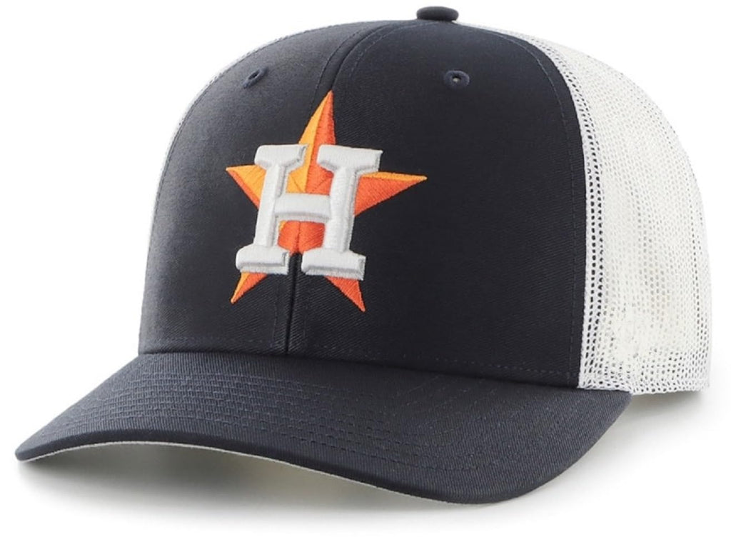Officially Licensed Houston Trucker Hat Classic Home Team Logo Navy Blue/White Adjustable Embroidered Structured Mesh Snapback Sports Cap