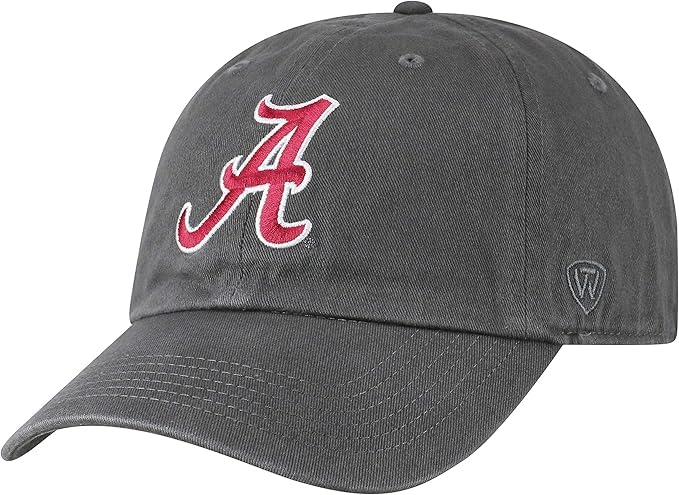 Collegiate Charcoal Team Logo Adjustable Hats (US, Alpha, One Size, Alabama A)