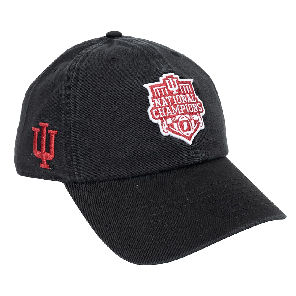 Desert Cactus Indiana University Baseball Hat Hoosiers Bloomington Brimmed Embroidered Hats Cap Adjustable Cloth Strap Adult (Style U1 2025 Football Championship) Black