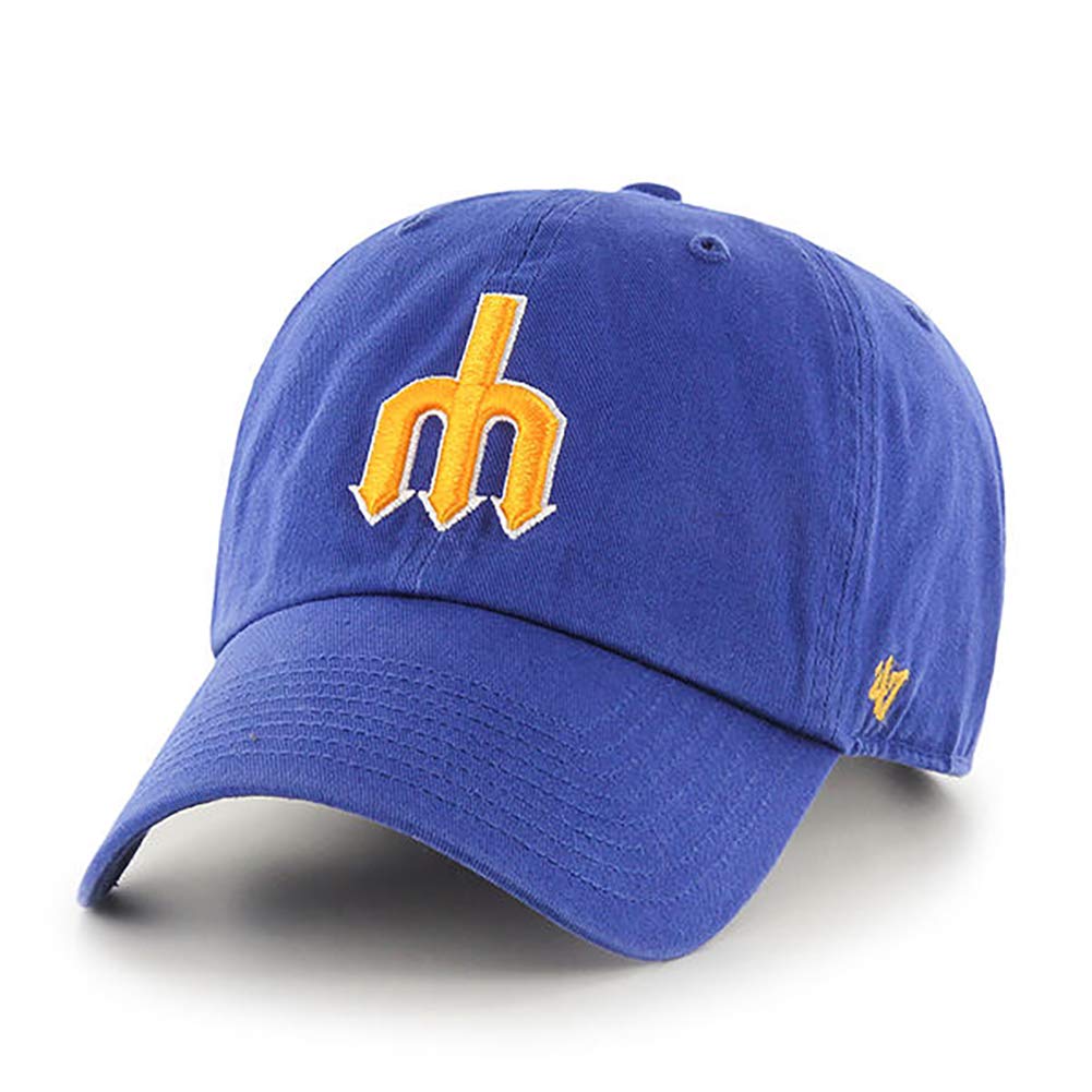 '47 New York Yankees Adjustable Cap Clean Up MLB, Seattle Mariners Blue Cooperstown, One Size