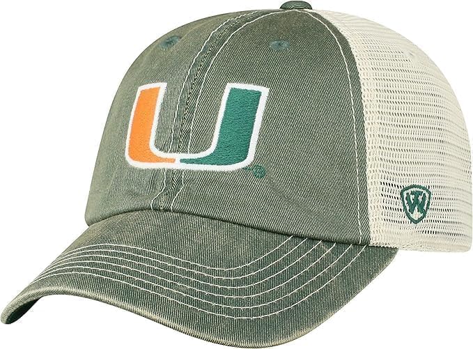 Collegiate Vintage Design Adjustable Hats (US, Alpha, One Size, Miami)