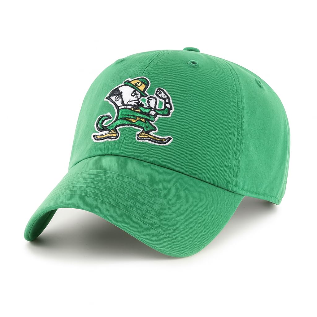 Officially Licensed Notre Dame Classic Edition Green Baseball Hat Adjustable Relaxed Fit Primary University Team Logo Sports Ball Cap