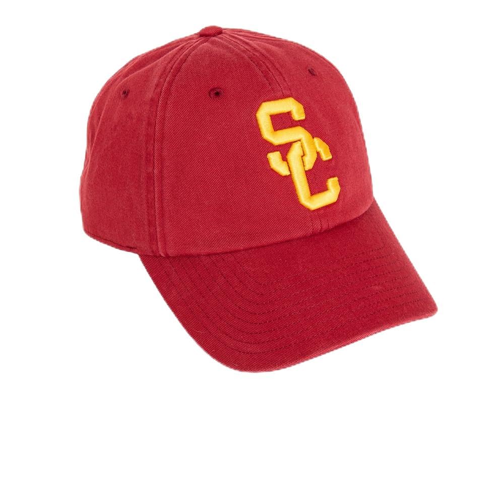 Desert Cactus USC Baseball Hat University of Southern California Trojans Brimmed Embroidered Hats Cap Adjustable Cloth Strap Adult (Style A1) Red
