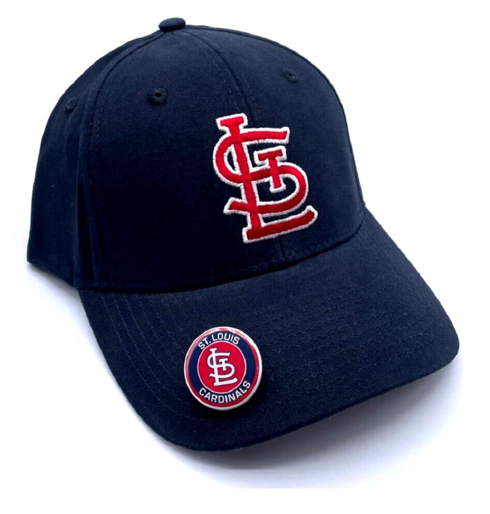 St. Louis Baseball Hat Classic Edition Team Logo MVP Structured Adjustable Cap (Navy)