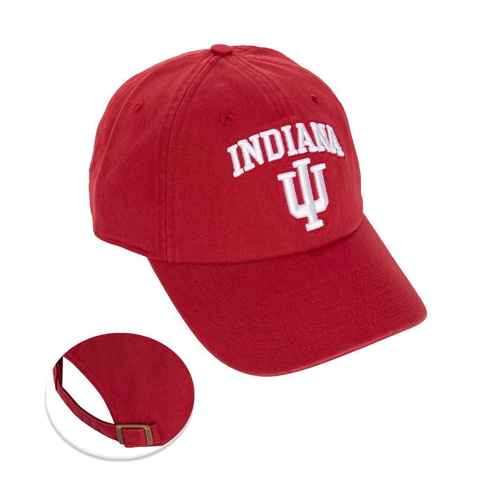 Desert Cactus Indiana University Baseball Hat Hoosiers Bloomington Brimmed Embroidered Hats Cap Adjustable Cloth Strap Adult (Style G1) Red