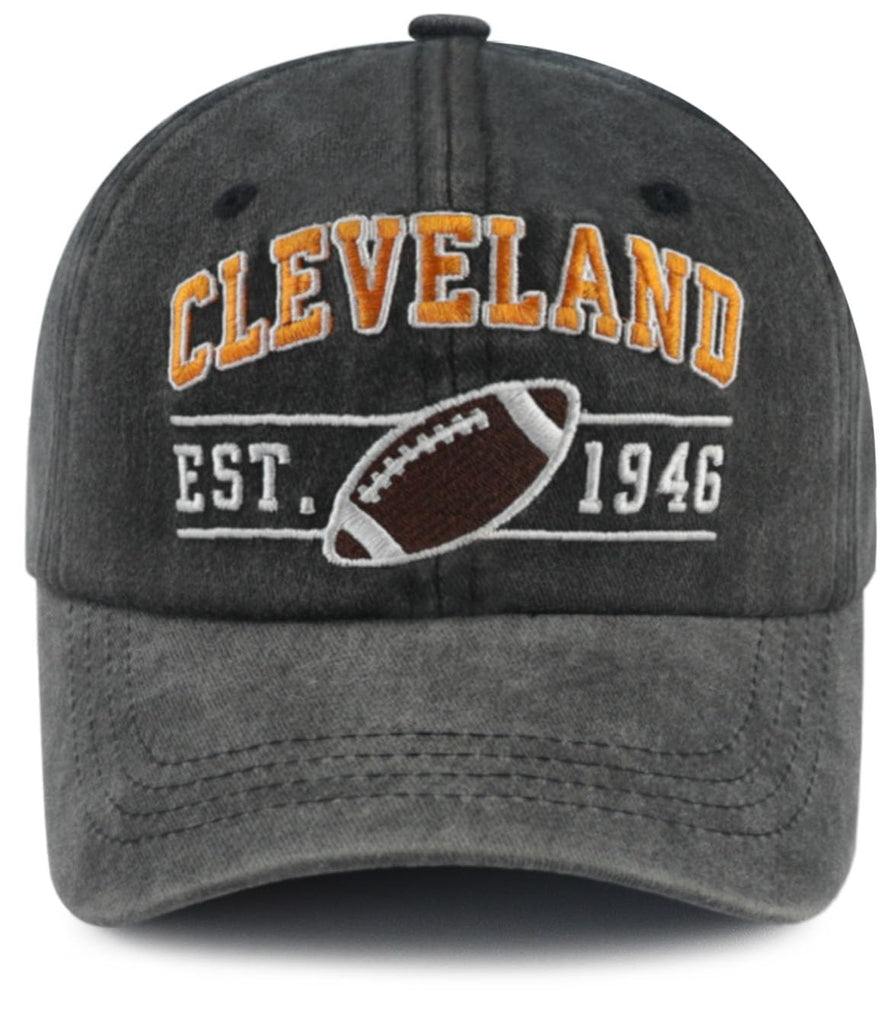 Terojnkl Embroidered City Football Hat for Men Women, Adjustable Unisex Cotton Fans Baseball Cap