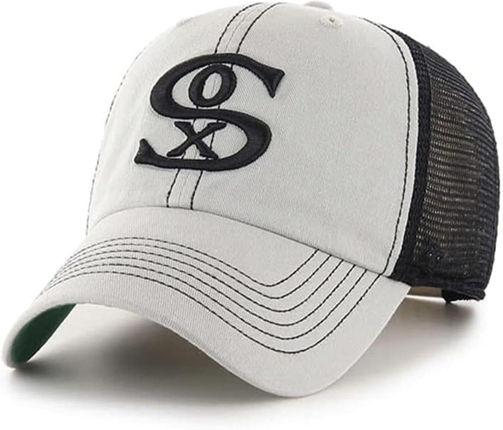 47 MLB Trawler Primary Logo Cooperstown Mesh Trucker Clean Up Adjustable Hat, Adult One Size Fits All (US, Alpha, One Size, Chicago White Sox, Chicago White Sox)