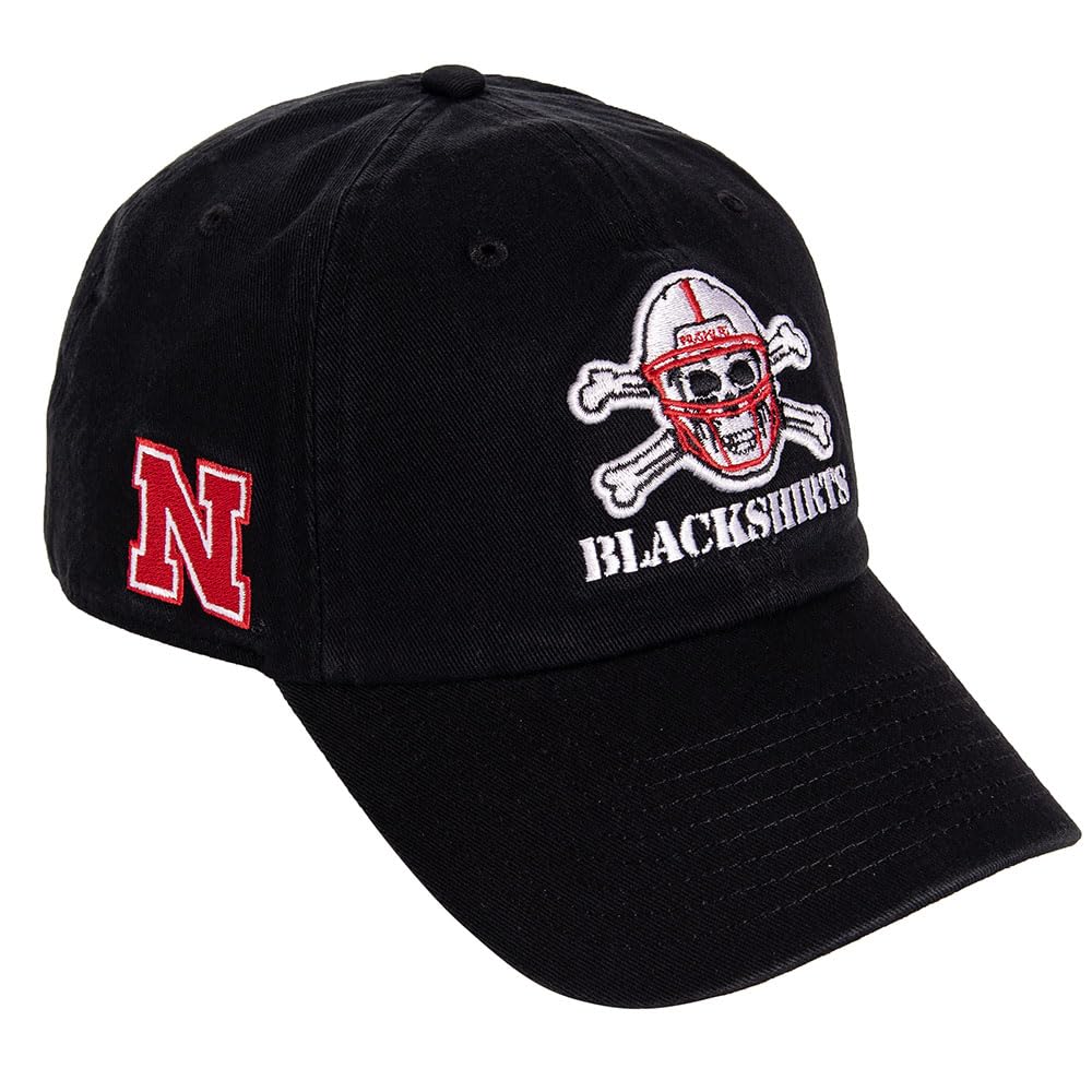 Desert Cactus University of Nebraska Baseball Hat Huskers GBR NU Brimmed Embroidered Hats Cap Adjustable Cloth Strap Adult (Style E1) Black
