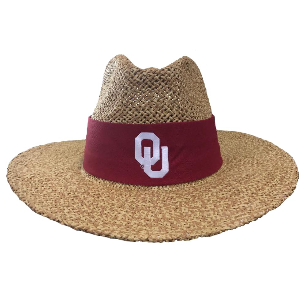 Straw Cowboy Auburn Straw Hat LOGOFIT Oklahoma Sooners