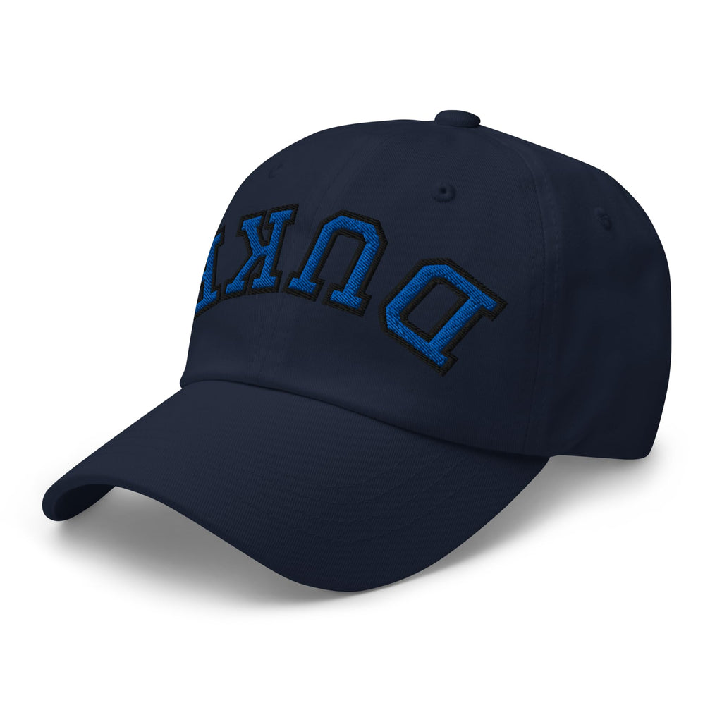 RIVEMUG NX Upside Down Duke Embroidered Curved Bill Cap Relaxed Fit Low Crown Adjustable Cap Navy