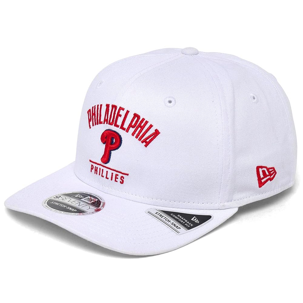 New Era Philadelphia Phillies 9SEVENTY Stretch Fit Snapback Cap, Adjustable Hat White
