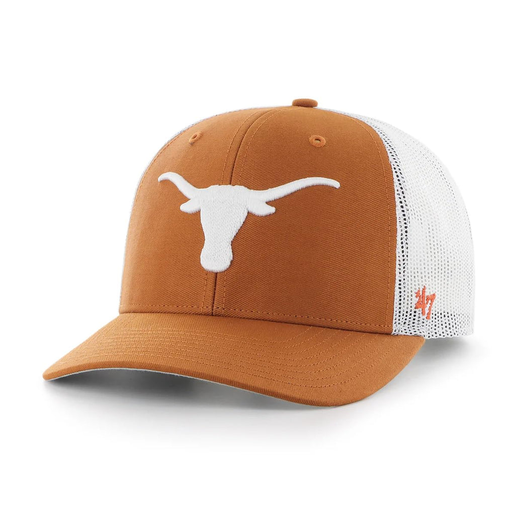 47 NCAA Unisex-Adult Trucker Mesh Adjustable Snapback Hat Cap One Size (US, Alpha, One Size, Texas Longhorns - Orange)