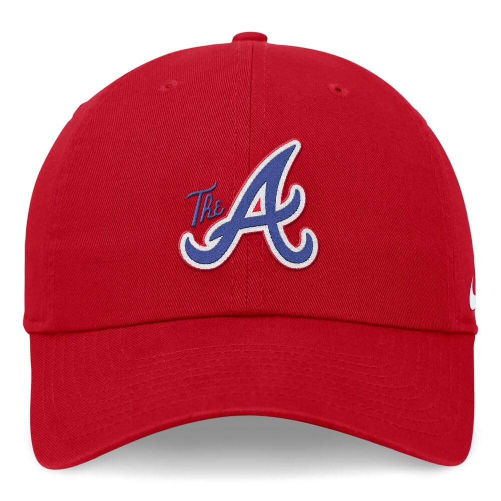 Nike Men's MLB City Connect Club Adjustable Hat (US, Alpha, Medium, Large, Red, Atlanta Braves)