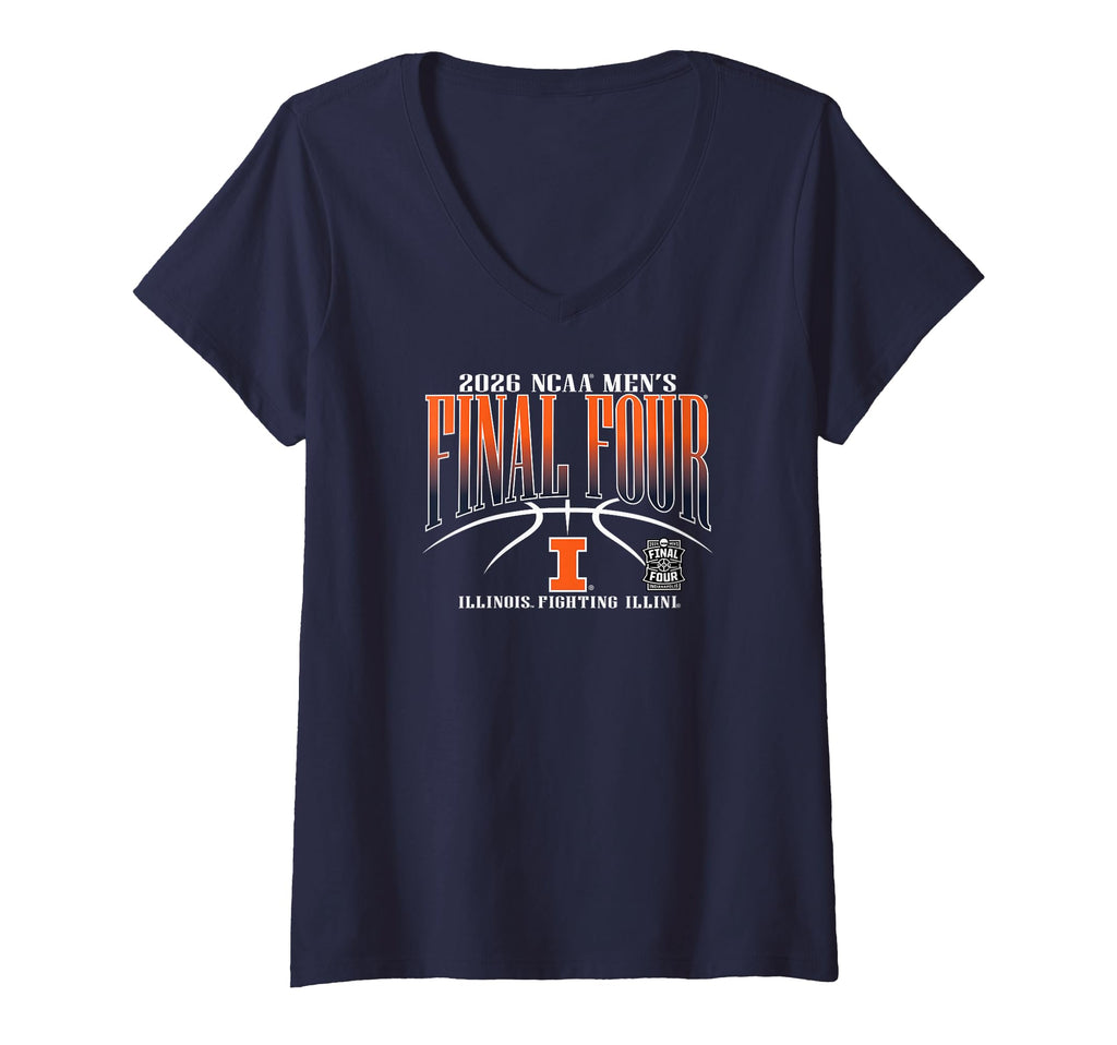Women's Illinois Illini Final Four 2026 Men's Basketball Navy V-Neck T-Shirt