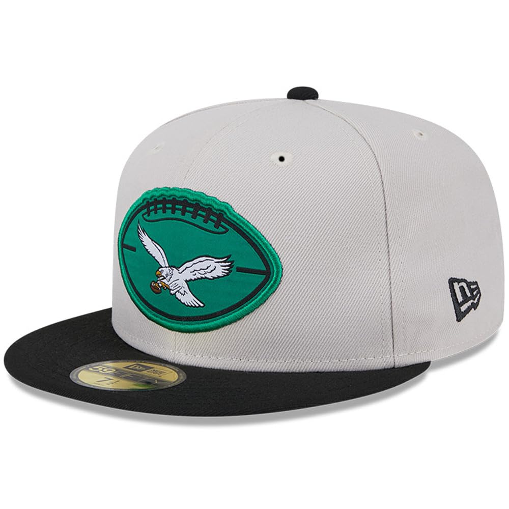 New Era Men's Stone/Black Philadelphia Eagles 2024 Sideline Historic 59FIFTY Fitted Hat