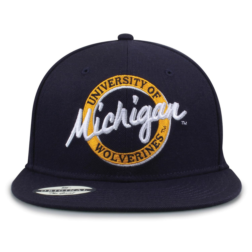 The Game NCAA Licensed Michigan Wolverines Flat Brim Snapback Hat, University of Michigan Game Day Hat