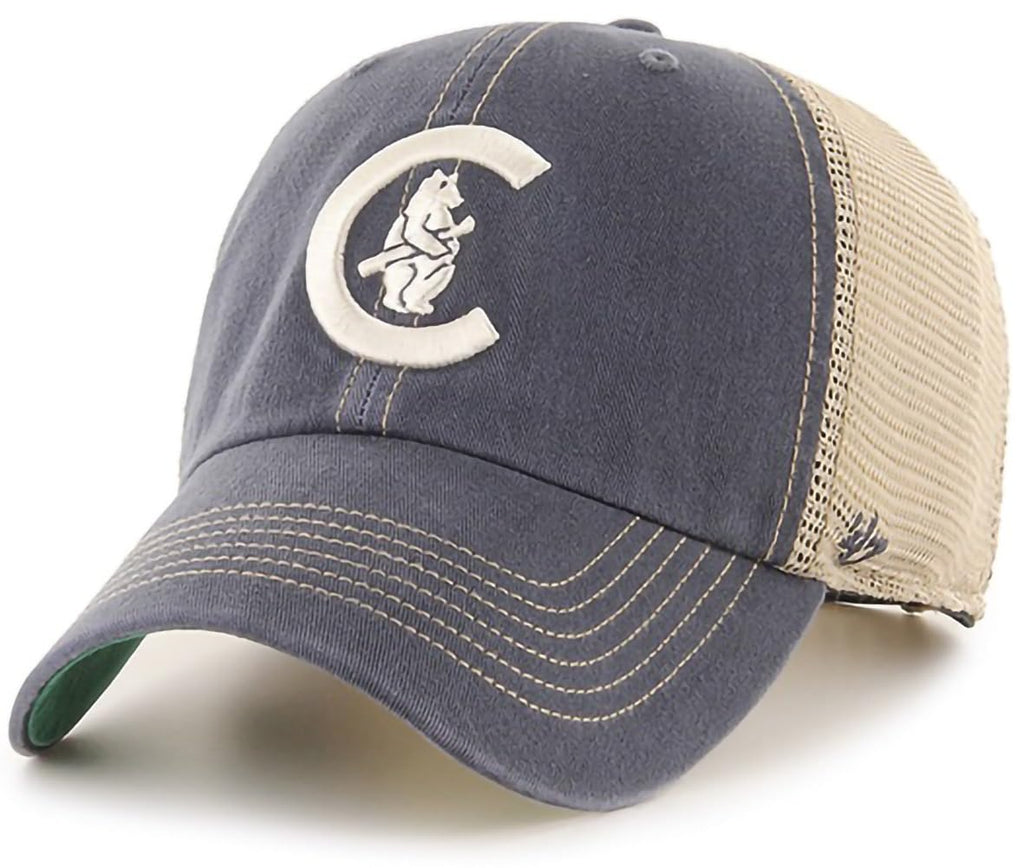 47 MLB Trawler Primary Logo Cooperstown Mesh Trucker Clean Up Adjustable Hat, Adult One Size Fits All (US, Alpha, One Size, Chicago Cubs, Chicago Cubs)