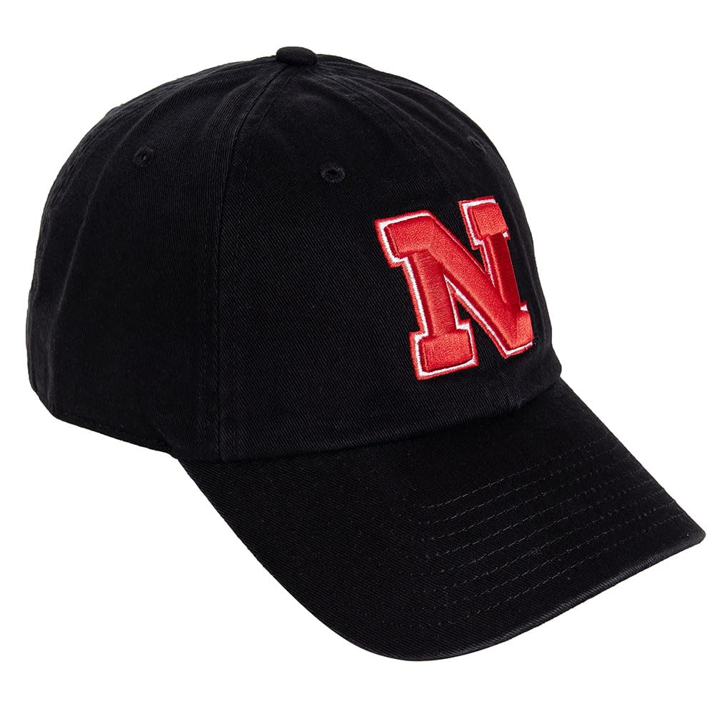 Desert Cactus University of Nebraska Baseball Hat Huskers GBR NU Brimmed Embroidered Hats Cap Adjustable Cloth Strap Adult (Style B1) Black