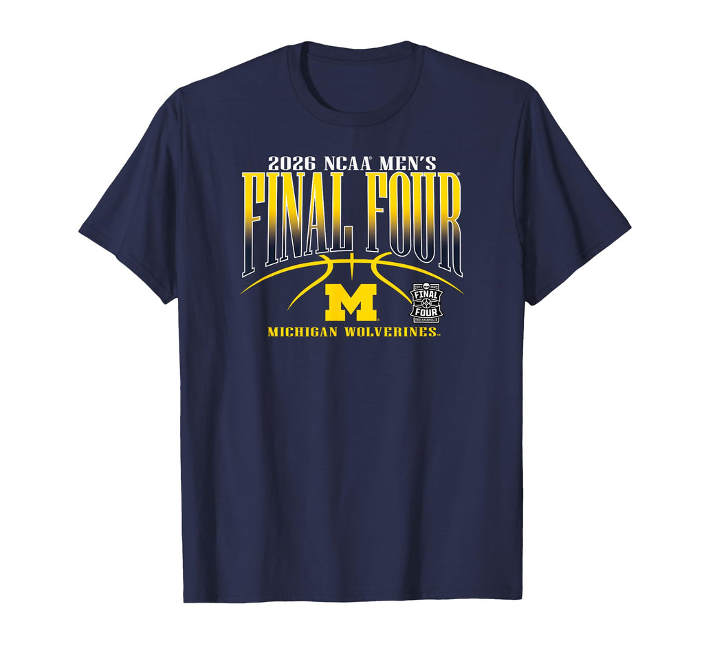 Michigan Wolverines Final Four 2026 Men's Basketball Navy T-Shirt