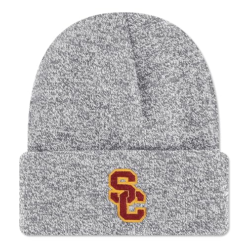 Legacy NCAA Officially Licensed Ribbed Knit Cuff Beanie, USC Trojans, Unisex, Dark Green Marled, One Size Fits Most
