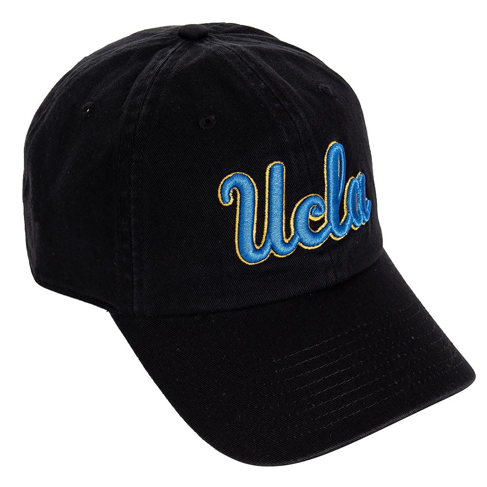 Desert Cactus UCLA Baseball Hat University of California Los Angeles Bruins Brimmed Embroidered Hats Cap Adjustable Cloth Strap Adult (Style C1) Black