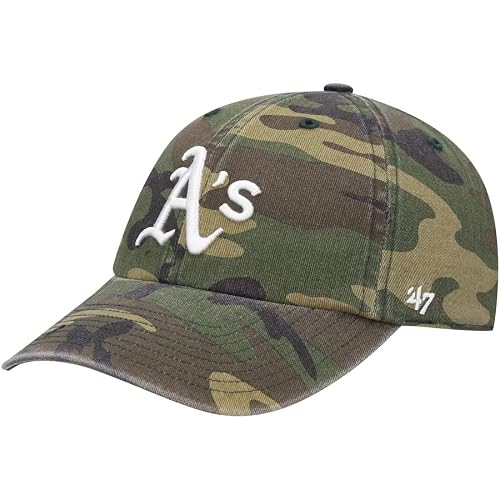 47 Oakland Athletics Camouflage Clean Up Adjustable Cap - MLB, Adjustable, Camo Relaxed Fit Baseball Hat