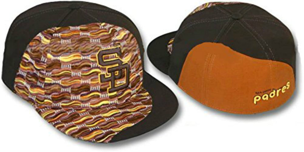 San Diego Padres Fire Fitted Hat Cap - Brown (as1, Numeric, Numeric_7_and_1_Half, Brown)