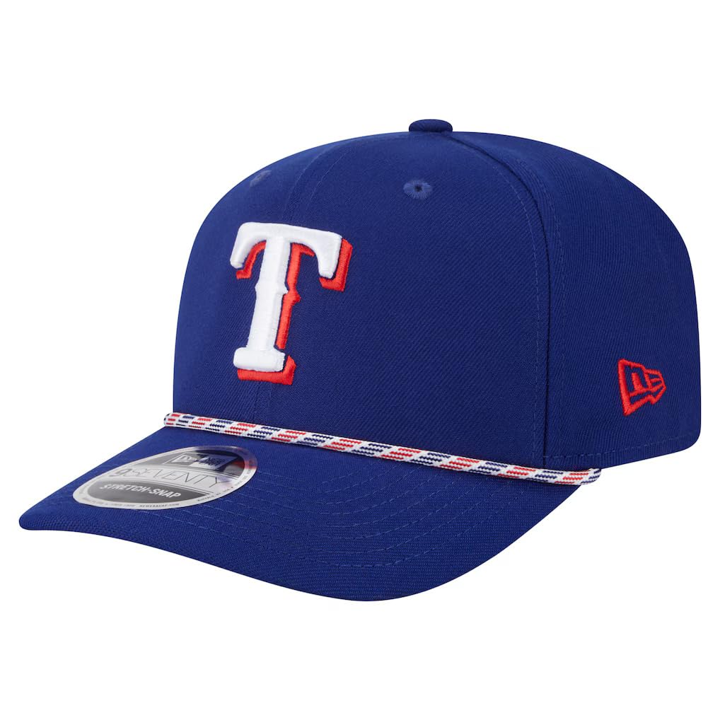 New Era Unisex-Adult MLB Team Color Gameday Multi Rope 9SEVENTY Baseball Stretch Adjustable Snapback Hat One Size Fits All - Blue - Texas Rangers