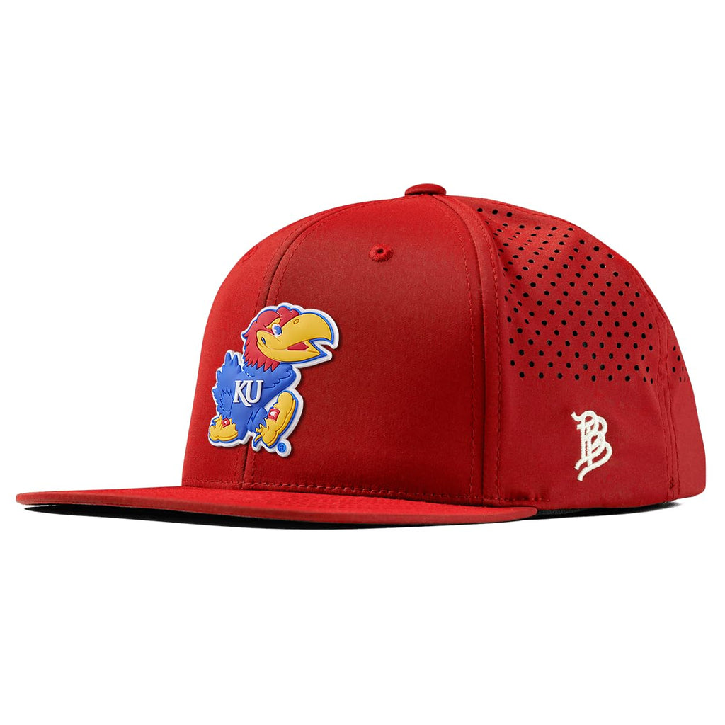 Branded Bills Officially Licensed x Kansas Jayhawks Red Flat Performance Jayhawk PVC