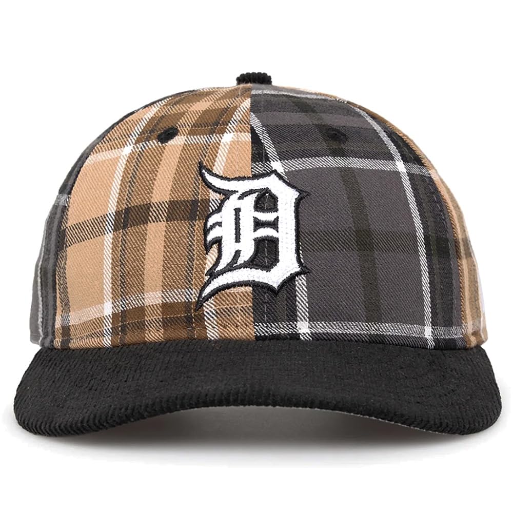New Era Detroit Tigers 9FIFTY Plaid Retro Crown Snapback Cap, Adjustable Hat