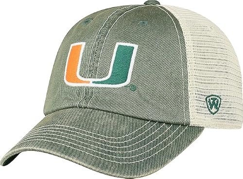 Collegiate Hats - Fitted Caps Adjustable Hats and Snapbacks Available (Adjustable Hat, Miami Vintage)