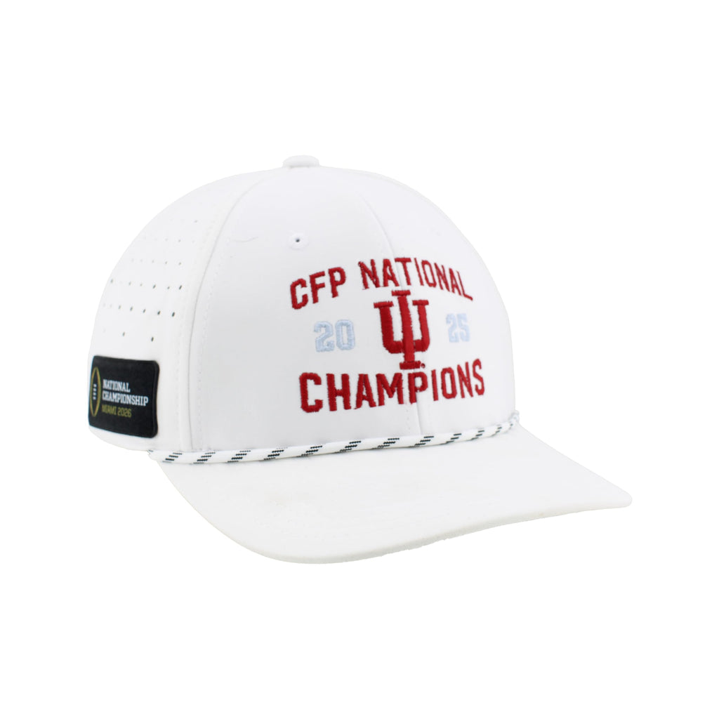 Indiana Hoosiers National Champs 2025 Football Rope Hat White Officially Licensed