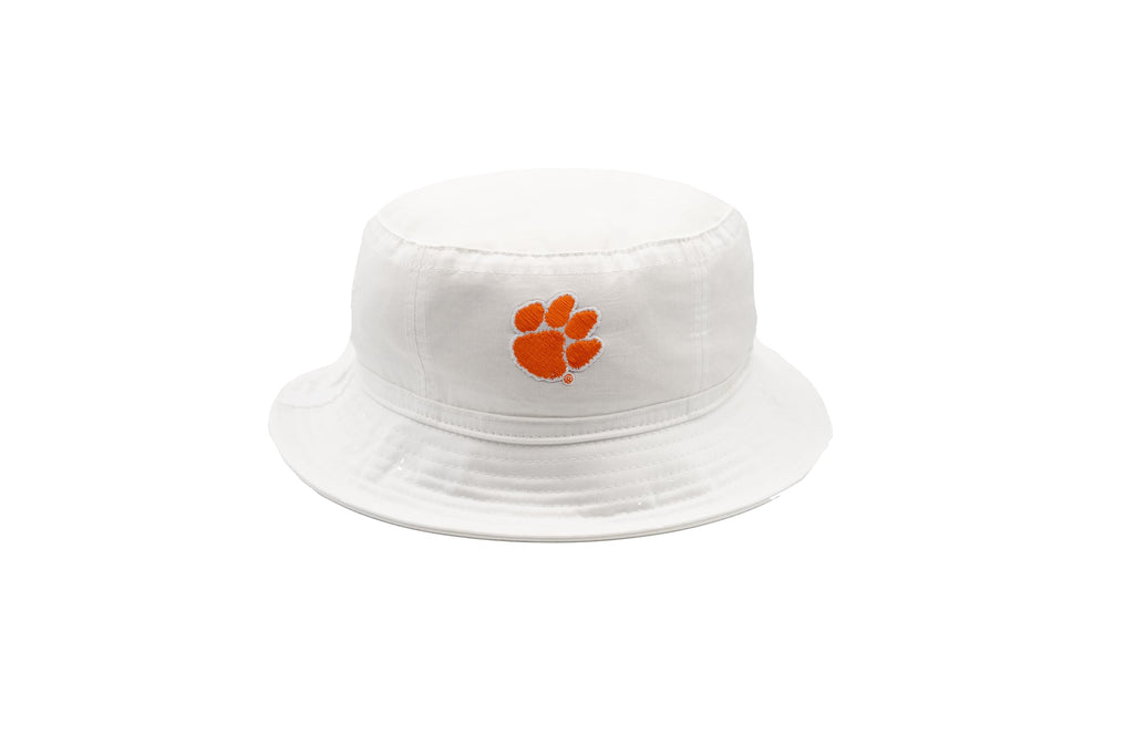 LogoFit Clemson University Bucket Hat - College Team Logo Cap White Tigers Merchandise