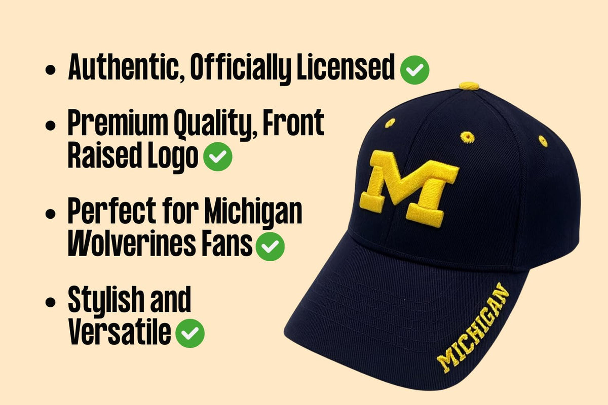 Michigan Edition Label Officially Licensed Michigan Classic Edition Hat Blue MVP Adjustable E ...