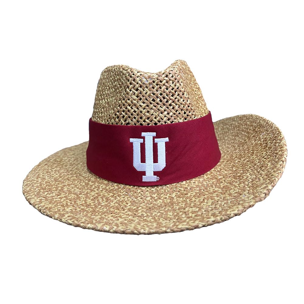 LogoFit Indiana University Hoosiers Angler Safari Straw Hat Crimson