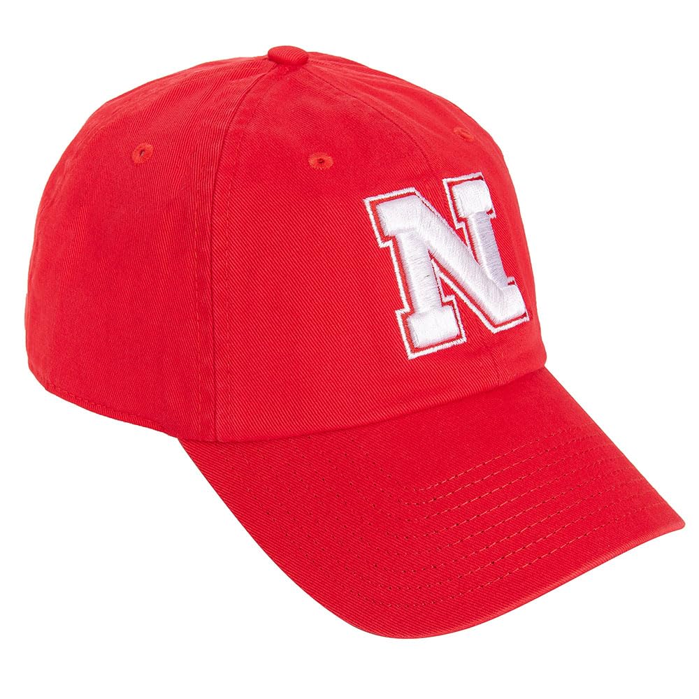 Desert Cactus University of Nebraska Baseball Hat Huskers GBR NU Brimmed Embroidered Hats Cap Adjustable Cloth Strap Adult (Style A1) Red