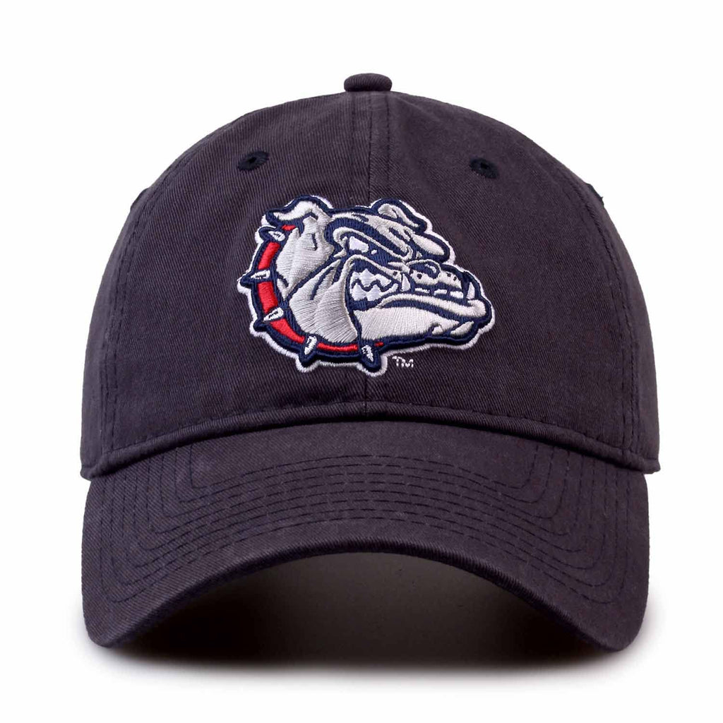 The Game NCAA Adult Relaxed Fit Logo Hat - Embroidered Logo - 100% Cotton - Elevate Your Style and Show Your Team Spirit (Gonzaga Bulldogs - Navy, Adjustable)
