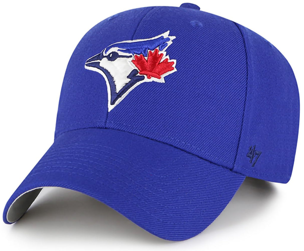 47 MLB Team Color Primary Logo MVP Adjustable Hat, Adult One Size Fits All - Toronto Blue Jays - Blue