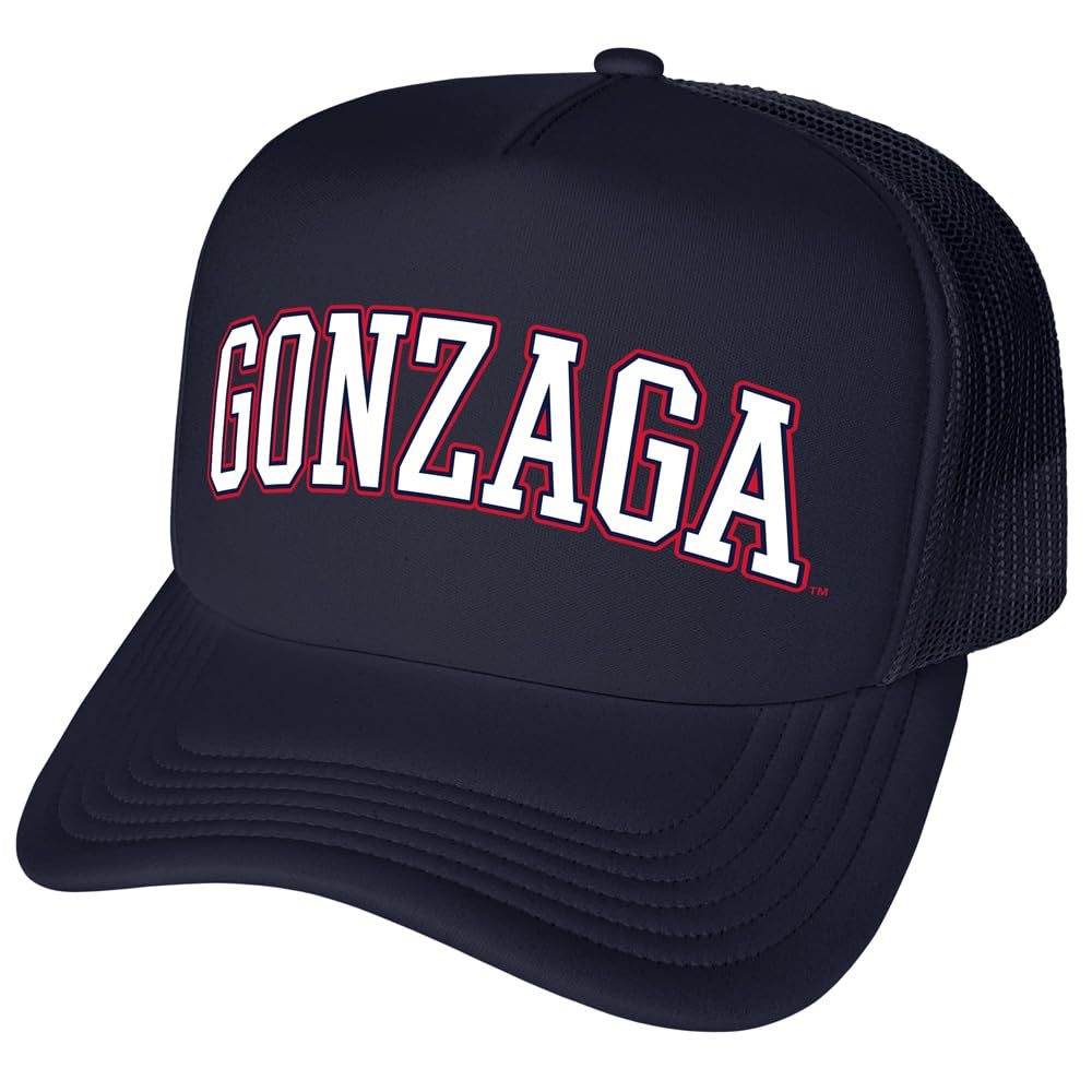 Campus Lab Official Gonzaga University Distressed School Name Foam Snapback Trucker Hat - Unisex for Men and Women