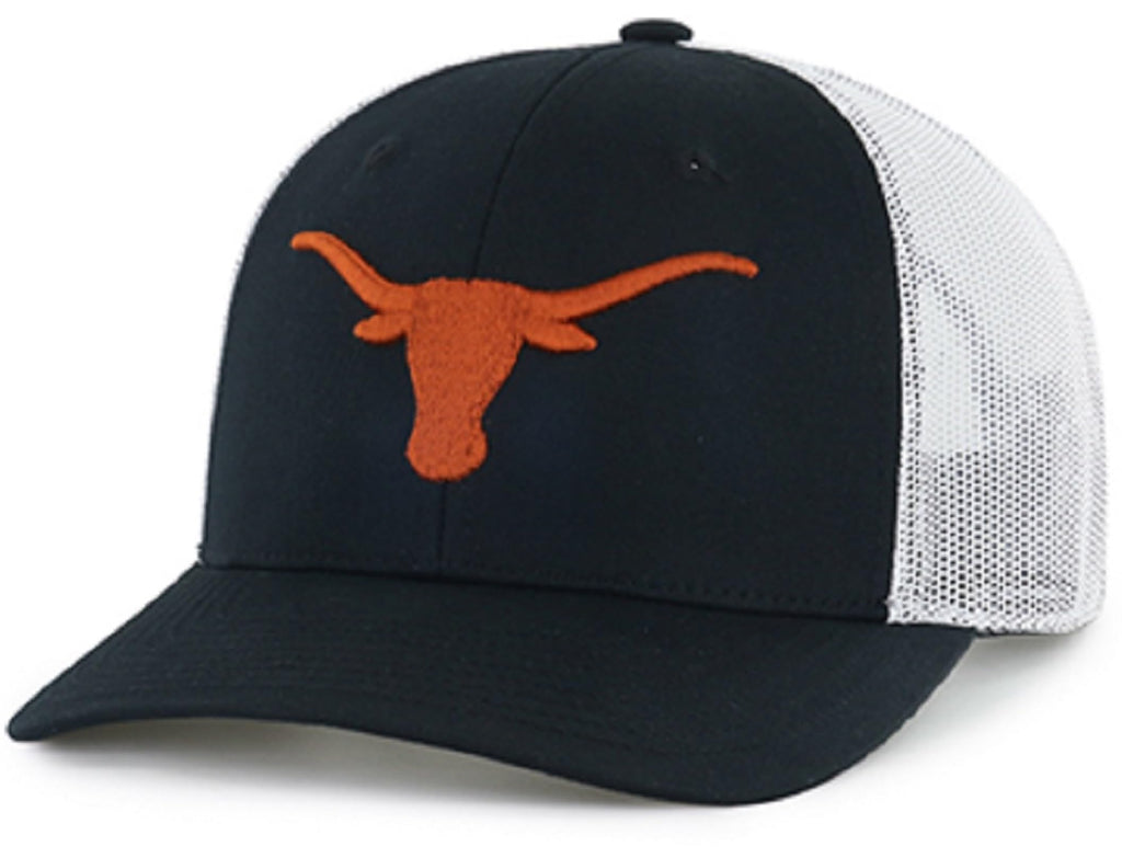 Officially Licensed Texas University Mesh Trucker Hat Classic Edition White/Black Primary Team Logo Adjustable Baseball Snapback MVP Sports Cap