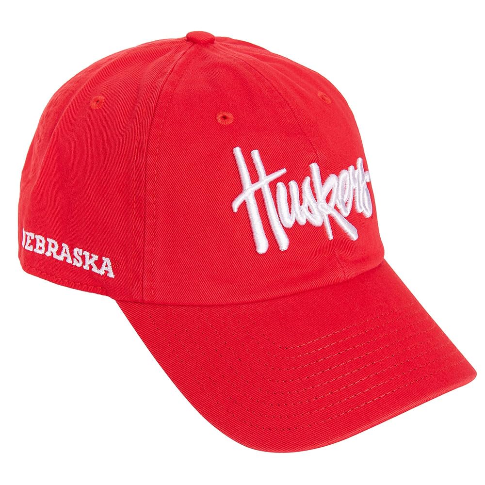 Desert Cactus University of Nebraska Baseball Hat Huskers GBR NU Brimmed Embroidered Hats Cap Adjustable Cloth Strap Adult (Style D1) Red