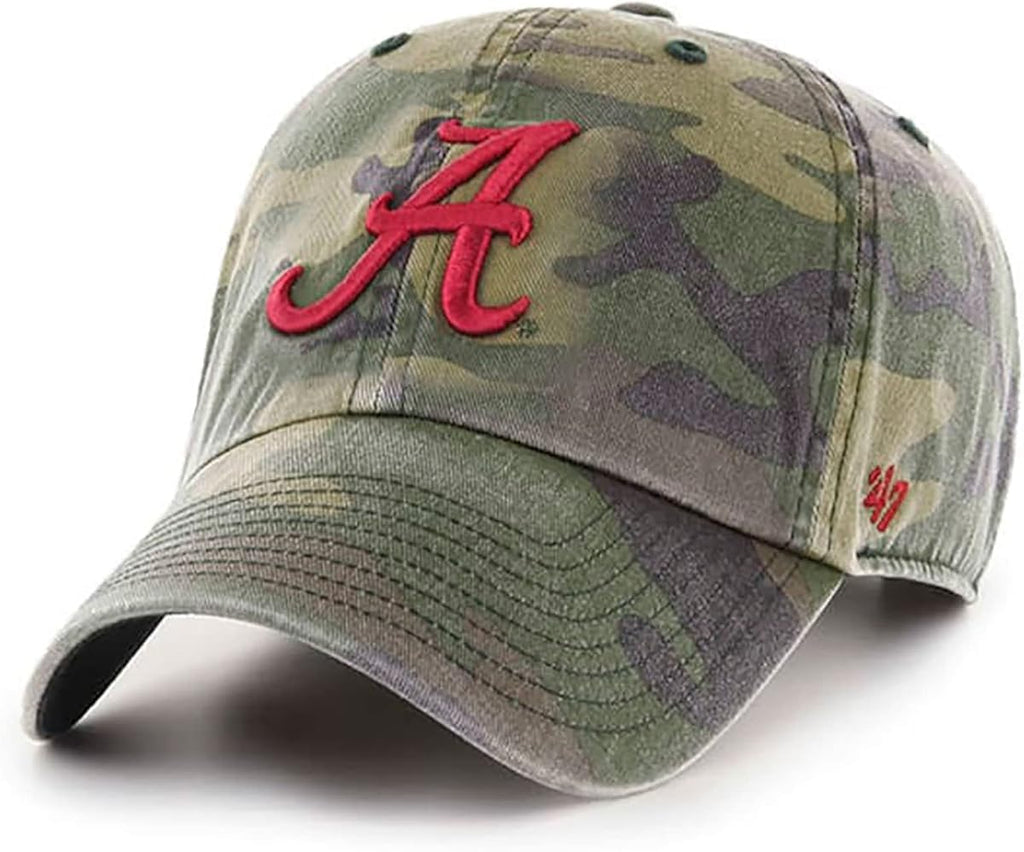 47 NCAA Unisex-Adult Clean Up Adjustable Hat Cap One Size (US, Alpha, One Size, Alabama Crimson Tide - Camo)