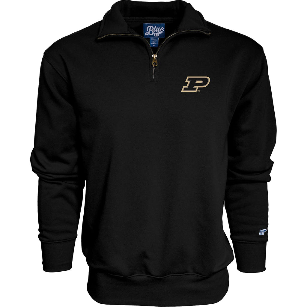Blue 84 Men's Purdue Boilermakers Quarter Zip Sweatshirt Icon Team Color, Team Color, Medium