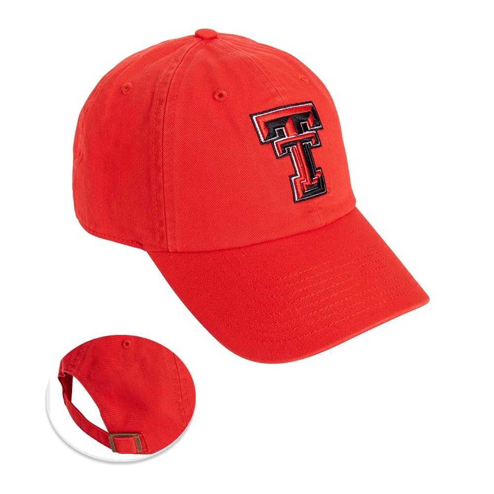 Desert Cactus Texas Tech University Baseball Hat TTU Red Raiders Brimmed Embroidered Hats Cap Adjustable Cloth Strap Adult (Style A1)