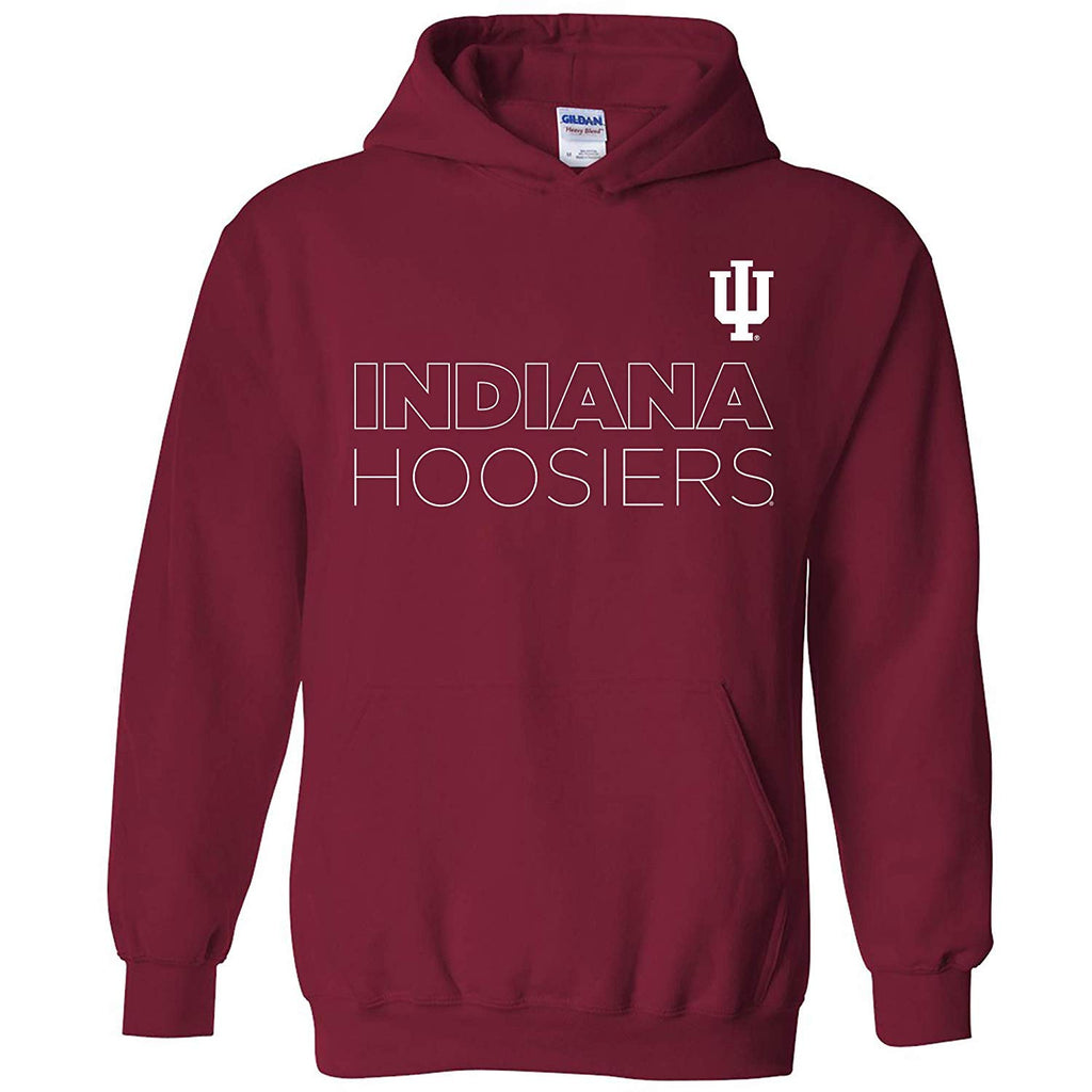 AH1163 - Indiana Hoosiers Modern Outline Hoodie - Medium - Cardinal